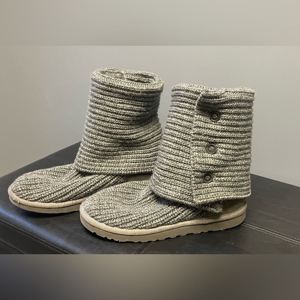 UGG Charcoal Knit Button Boots - Picture 2 of 16